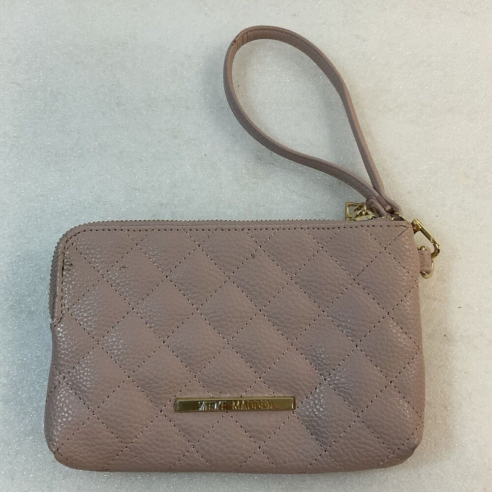 Steve Madden Rose Colored Wrist Strap Clutch With 2 Pockets GnuFashion